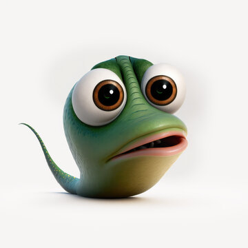 Lustiger hübscher Aal im Pixar Style. Generated AI image