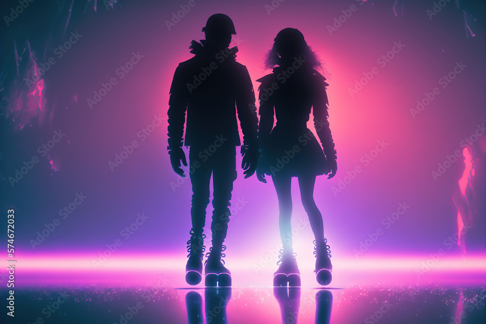 Wall mural spark between lovers generative ai