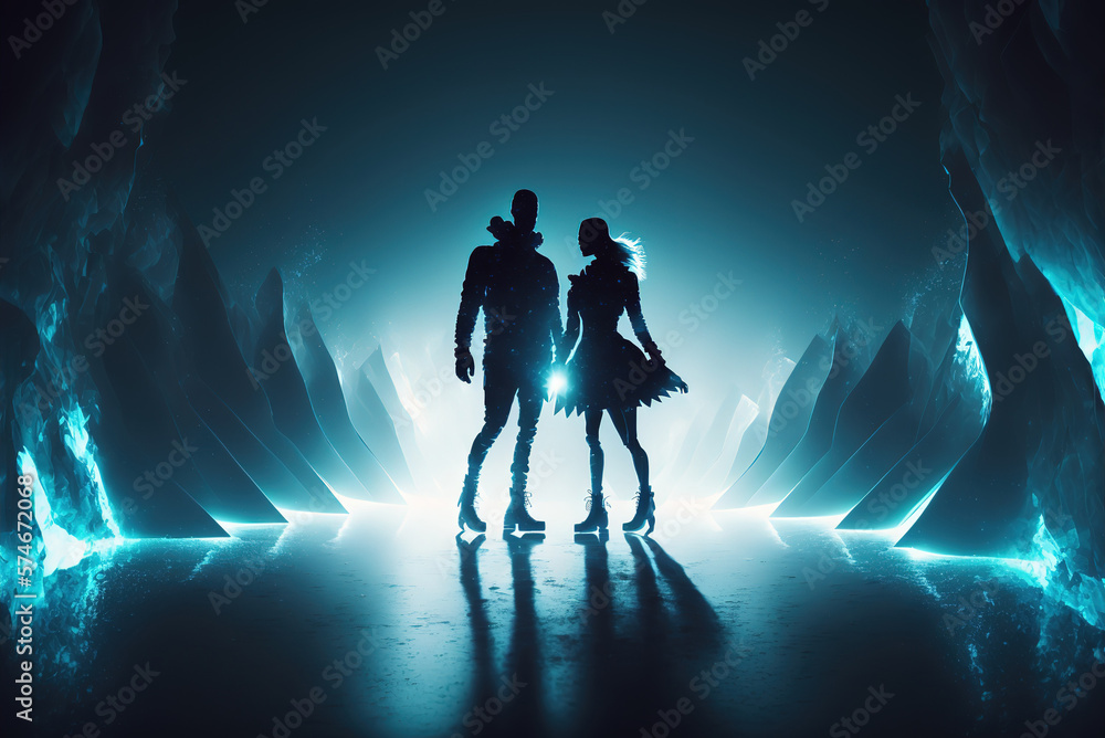 Wall mural spark between lovers generative ai