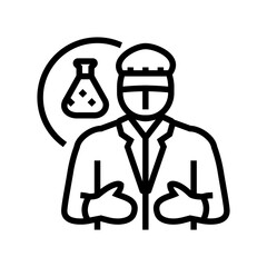 chemical engineer technology line icon vector illustration