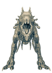 alien animal in a white background