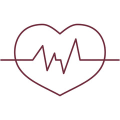 Heart line beat icon vector heartbeat pulse icon