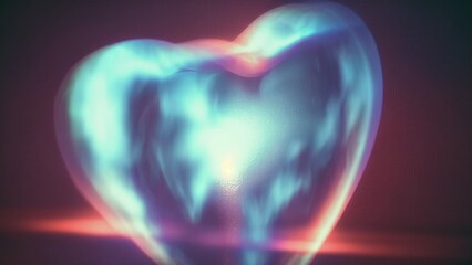 Heart abstract lo-fi gradient background. Psychic Waves and digital noise. Nostalgia, vintage, retro, 70s, 80s style. Synthwave. Wallpaper, template. Colorful, blurry pastel colors. Generative AI.