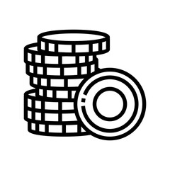 stack money gold line icon vector illustration