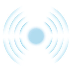 Radio signal spot with blue concentric sound circles