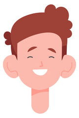 Laughing boy face. Kid emotion expression. Child portrait