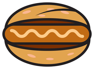 Hot dog burger icon illustration