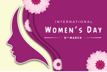 8th march, International women's day greeting card and background design with beautiful women face and blossom. Vector illustration