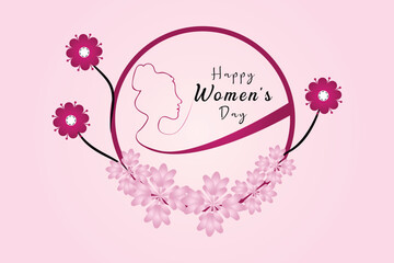 8th march happy women's day background design. International woman day celebration poster, flyer, greeting card design. Vector illustration