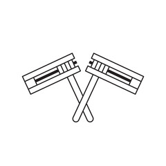Purim gragger, musical instrument ratchet, noise maker, Jewish musical toy Ra'ashan for holiday. Purim Grogger in linear style.