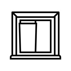 window building structure line icon vector illustration