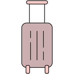 Suitcase luggage vector illustration in cartoon style in pink color