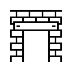 lintel building structure line icon vector illustration