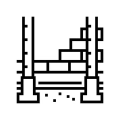 Fototapeta premium columns building structure line icon vector illustration