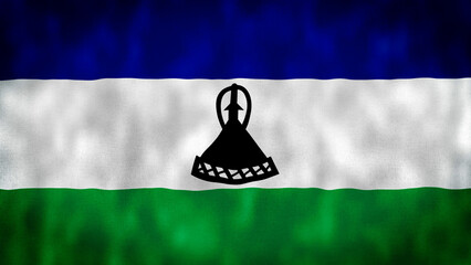 Lesotho Waving Flag, Lesotho Flag, Flag of Lesotho Waving, Lesotho Flag 4K Footage. Maseru.