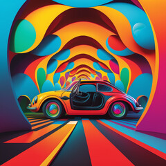 psychedelic spaces cars, inspired by psychedelic spaces of the 90's