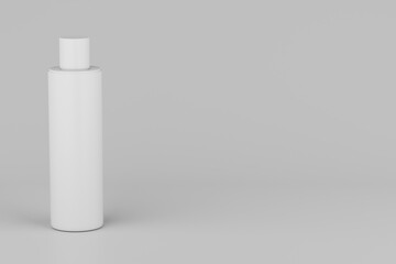 Black Plastic Shampoo  Multiple Cosmetic Bottle Mockup. 3D Rendering