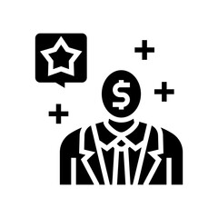 professional businessman glyph icon vector illustration