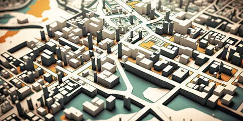 A generic miniatur cityscape - Generative AI