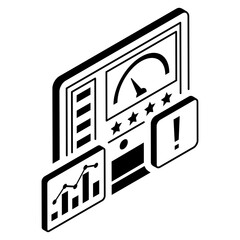 Poor Credit Rating Vector isometric outline Icon Design , Business Finance Symbol, Treasury and Capital Budget Sign, Financial Planning, Analysis and Control stock illustration, Problem in Performance