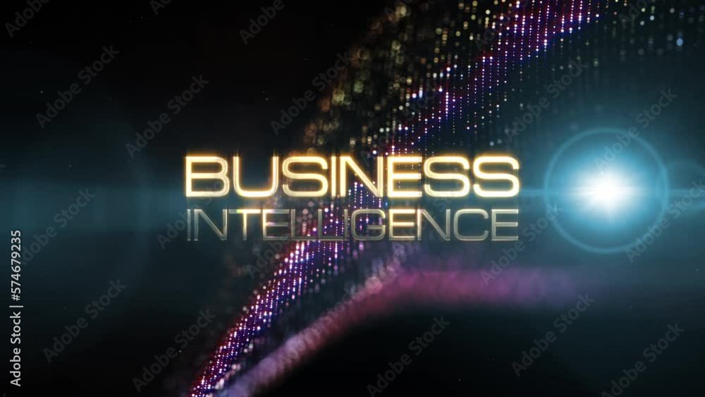 Poster business intelligence text abstract science technology hitech futuristic 3d cinematic title backgrou