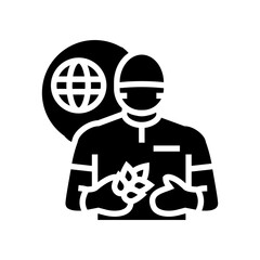 environmental engineer worker glyph icon vector illustration