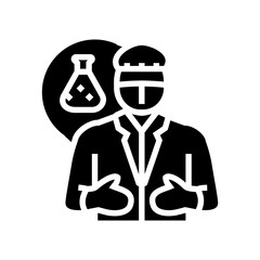 chemical engineer technology glyph icon vector illustration