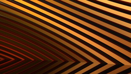 Metal line abstract, dramatic, modern high -quality 3D Rendering graphic design element material running from left to lower right of gold and black