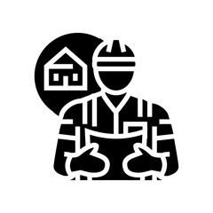 civil engineer worker glyph icon vector illustration