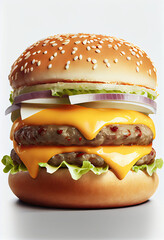 Cheesy burger, generative AI