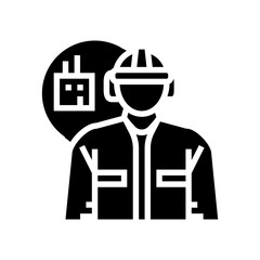 manufacturing engineer technology glyph icon vector illustration