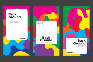 set of business cards with abstract shape and colorful object