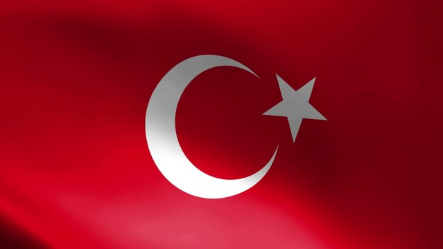 Turkey flag video. 3d Turkey Flag Slow Motion video. turkey Flag Blowing Close Up. Turkey Flags Motion Loop 4K resolution USA Background.