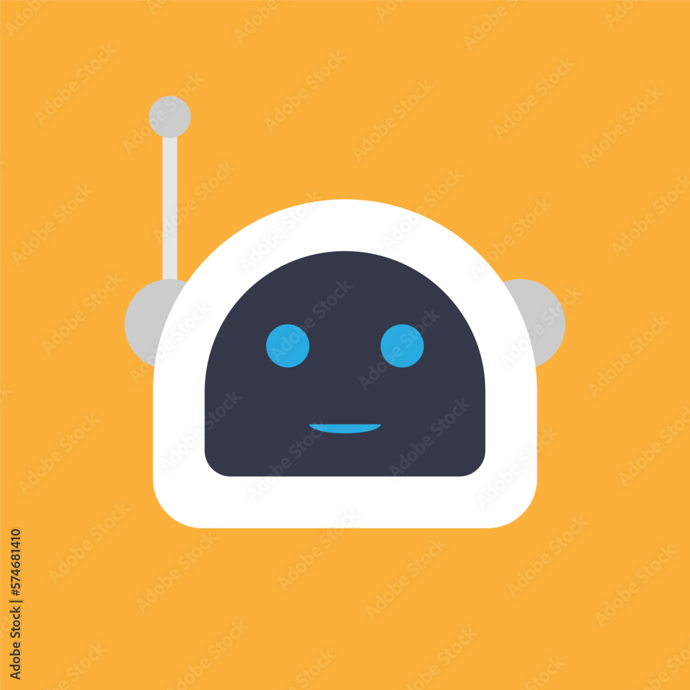 Poster robot. artificial intelligence. ai. robots for work. a robot's head. vector