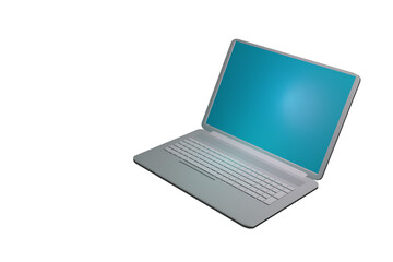 laptop 3d on PNG background. 