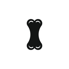 silhouette of bone vector logo icon.