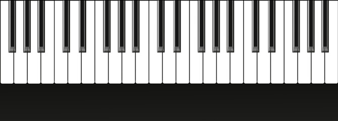 Fototapeta premium Realistic piano keys. Musical instrument keyboard