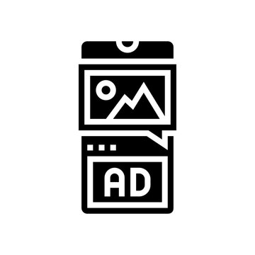 image sharing advertising glyph icon vector illustration