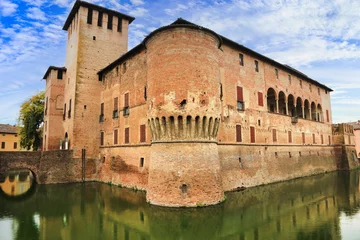 Foto op Canvas medieval castles of Italy -Rocca Sanvitale di Fontanellato , Parma province © Freesurf
