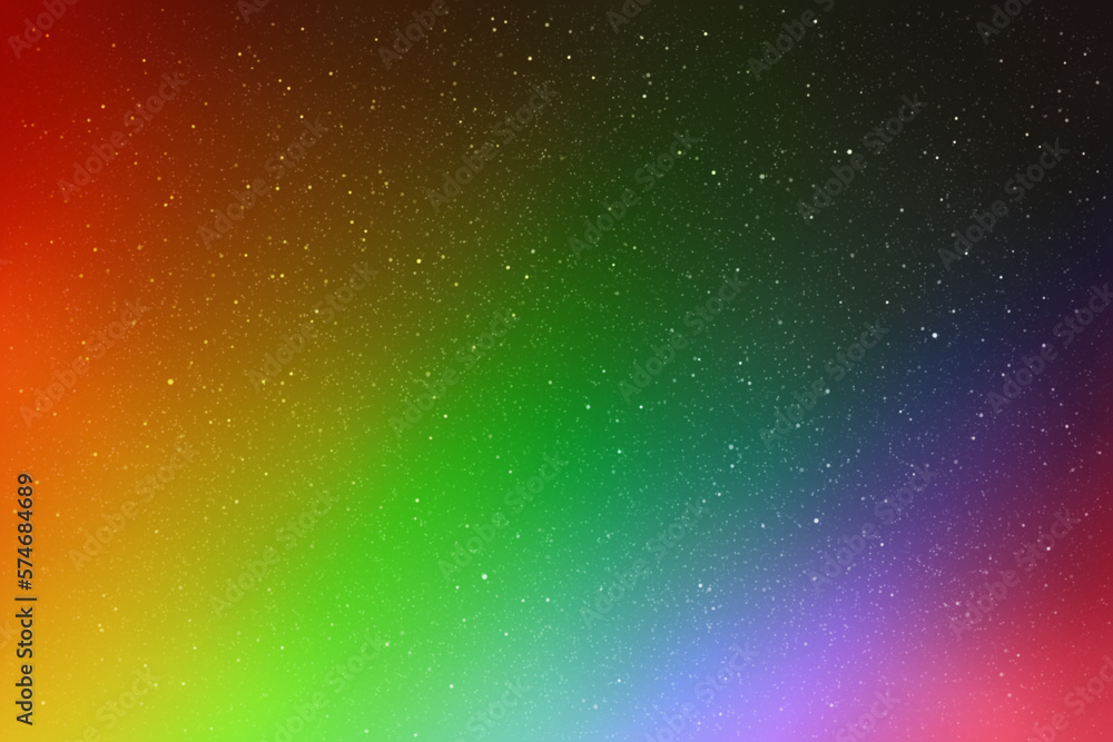 Sticker rainbow aurora borealis. night starry sky and colorful northern lights