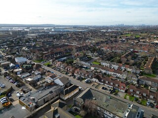 Obraz premium Housing estate Dagenham London UK Drone, Aerial, view from air, birds eye view,