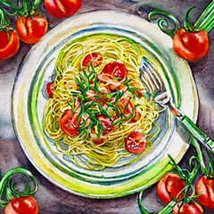 Spagetti mit Tomaten