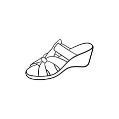 Female slippers line art creative design