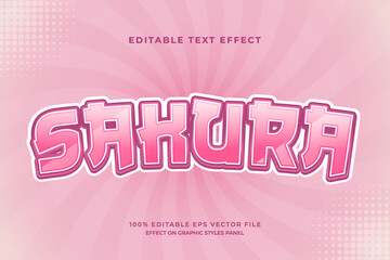 decorative editable sakura text effect vector design © OreNyee