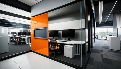 Modernes futuristisches B&uuml;ro der Zukunft - generatives AI