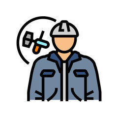 maintenance technician repair worker color icon vector illustration