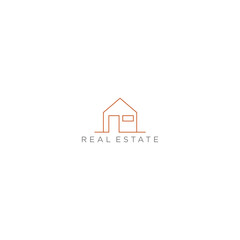 real estate logo in line concept design