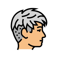 short hairstyle female color icon vector illustration