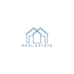 real estate logo in line concept design