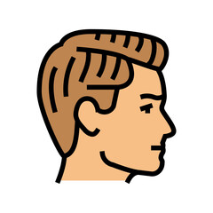 side part hairstyle male color icon vector illustration